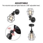 Industriële wandlamp vintage verlichting wandlamp rustieke metalen kooi wandlamp Edison stijl antieke lamp balkon bars/cafés/gangen