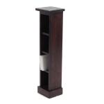 RUSTICALES houten cd-rek CD Tower | massief mahonie hout, 76x15,5x16cm (HxBxD) | houten plank met 4 vakken, cd-opslag | kleur: 03 donkerbruin