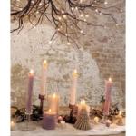 Set van 4 rustieke staafkaarsen, hoogte: 24 cm, diameter: 3,4 cm, 24 uur brandduur, dikke kaarsen, dinerkaarsen, tafelkaarsen, kerkkaarsen, kleur: zandbruin