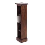 RUSTICALES houten cd-rek CD Tower | massief mahonie hout, 76x15,5x16cm (HxBxD) | Houten plank met 4 vakken, cd-opslag | kleur: 02 lichtbruin