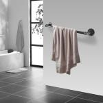 Rohr Handtuch Bar Wand montiert Industriehandtuch Rack Halter Rustikale Heavy Duty Badezimmer Hardware (24 inch, Schwarz Grau)