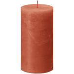 Rustik Stumpenkerzen - Orange - Set 4 Stück - 13 x 7 cm - Länge Brenndauer 60 Stunden - Unparfümierte - Natürliches Pflanzenwachs - Ohne Palmöl