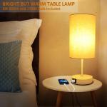Set van 2 bedlampjes, touch dimbaar, met oplaadfunctie, tafellamp, 3-weg, dimbaar, met 2 USB-poorten, tafellamp E27, wit, incl. warmwitte lamp voor cadeau, slaapkamer, woonkamer, k