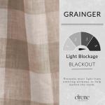 Home Fashions Farmhouse Living Grainger Buffalo-Check Verdunkelungsvorhang für Wohnzimmer und Schlafzimmer, Vorhang mit Stangentaschen, 132,1 x 213,4 cm, Leinen, 1 Vorhang