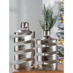 Decoratieve grote vaas decoratieve vaas decoratief object XL - van aluminium - voor takken takken droogbloemen - decoratie winter kerst zilveren kerstdecoratie - kleur: zilver hoog