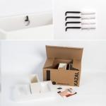 Alma Wandvazen, moderne hangende bloempotten voor aan de muur, 3-delige plantenpotset van hoogwaardig hars voor kamerplanten, kunstplanten, bloemen en meer, crème