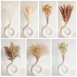 Gedroogd pampasgras-decoratie, 128 stuks pampasgras met hazenstaart-granenbloemen, rietgrasboeket voor bruiloft, boho-bloemen, thuistafeldecoratie, rustiek boerderijfeest