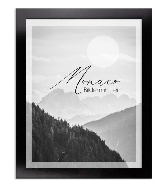 Monaco Fotolijst, 50 x 80 cm, zwart hoogglans, fotolijst, metaallook, geborsteld aluminium, posterlijst, verwisselbare lijst