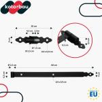 Loadband met blokken, 600 mm, gepoedercoat staal, deurband met kogellagers, scharnier, zwart, links en rechts, laadbanden, deurband, houten deur, tuindeurband