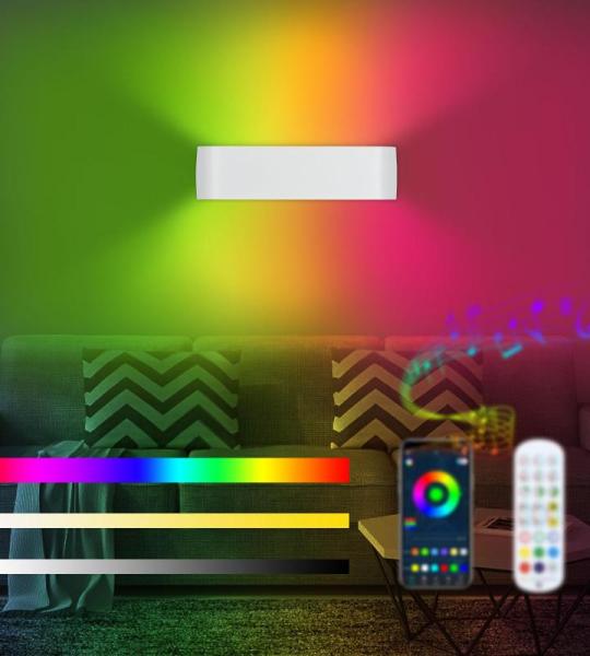 Dimbare LED wandlamp met afstandsbediening moderne wandlamp wit voor gang woonkamer slaapkamer gang trappen, enz. Warm wit, koud wit, neutraal wit (2700K-6500K)
