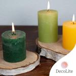 : 4 x rustieke pool-stompkaarsen 120/78 mm. Brandduur ca. 60 uur! incl. Candle Profi staafaansteker - Duitse merkfabrikant - RAL gecertificeerd (wit)