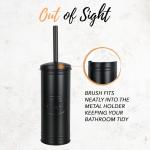 Toiletpot borstel en houder, overdekte badkamer toiletborstel voor moderne boerderij badkamer decor, staande rustieke toiletpot borstel met houder, badkamer decor sets, gegalvanise