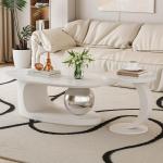 Luxuriöser Marmor-Couchtisch mit goldfarbener Metallhalterung, Stein-Arbeitsplatte und elegantem Design, leicht zu reinigen und einzigartiges Design