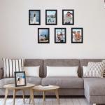 7 stuks fotolijsten set 13x18 cm voor 18x13 foto's en foto's, zwarte fotolijst collage, wand- of tafelstandaard - cadeau vriend