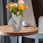 Glazen bloemenvaas, 24 cm hoog, moderne minimalistische vaas, tuinfeest voor thuis, eettafel, cadeau, bruiloft, housewarming party, voor mama verjaardag, cadeau-ideeën, glazen vaa