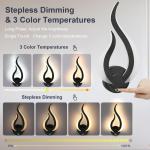Accu wandlamp dimbaar LED wandlamp draadloos binnenwandlamp magneet met aanraakschakelaar 3 kleurtemperaturen voor woonkamer slaapkamer gang oplaadbare wandlampen, zwart