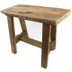 Kruk, kleine bank van teak, wortelhout, teakkruk, teakbank, houten bank, bloemenbank, bloemenkruk, antiek teakhout