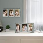 Fotolijst collage 10x15 hout grijs 3 afbeeldingen meervoudige fotolijst rustiek modern deco familiecadeau