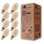 8x  Vintage Design LED lamp in retro stijl voor sfeerverlichting E27 B75 Edison lamp, 4W 200lm 1800K extra warm wit 320° 230V flikkervrij, niet dimbaar