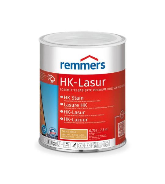 HK-Lazuur licht eiken, 0,75 liter, decoratieve, oplosmiddelhoudende premium hout voor buiten, 3-voudige houtbescherming met impregnering + grondering + , houtbescherming tegen voch