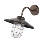 Buitenwandlamp Melgoa, 1 lichtpunt, wandlamp van verzinkt staal en glas, kleur: koperkleurig-antiek, fitting: E27, IP44