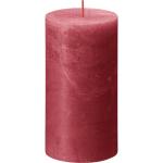 Rustieke stompkaarsen, rood, 4 stuks, 13 x 7 cm, lengte brandduur 60 uur, ongeparfumeerde, natuurlijke plantenwas, zonder palmolie