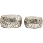 Design Pebbles Deluxe Salontafel, Set van 2, Zilver