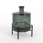 Glazen fles Guan - H26 x Ø21 cm - gerecycled glas - groen