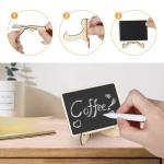Kreidetafel Memotafel mit Ständer, 12 Kleine Tafel, Mini Tafeln kreidetafeln, Löschbar Memotafel Tischschilder mit Holz Sockel, Tischkreidetafel Karten für Buffet, Hochzeit, Par