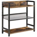 3-Tier Kruidenrek - Industriële Teller Plank, Desktop Opslag Organizer, Staand Kruidenrek voor Aanrecht Keuken, Kantoor, Woonkamer, Rustiek Bruin TLJ021H