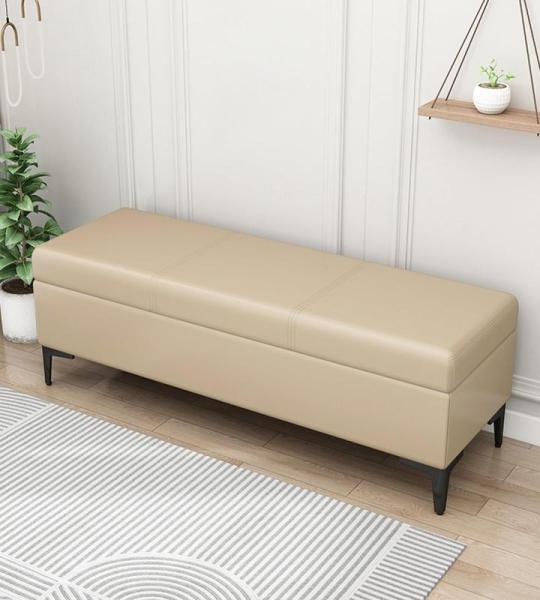 Faux Lederen Opslag Ottomaanse Bank voor Slaapkamer met Toy Box Organizer en Rechthoekige Salontafel 300 lbs Ondersteuning