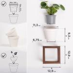 Wandvazen Lille | hangende bloempotten in echt houten frame | 2-delige bloempot set van keramiek en hout voor muur, tafel en meer | walnootbruin