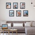 7 stuks fotolijstenset 20 x 25 cm voor 25 x 20 foto's en foto's, zwarte fotolijst, collage, wand- of tafelstandaard, cadeau voor vriend