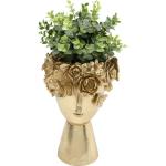 Design decoratieve vaas Flowercrown, bloemenvaas, tafelvaas, goud, artikelhoogte 20 cm