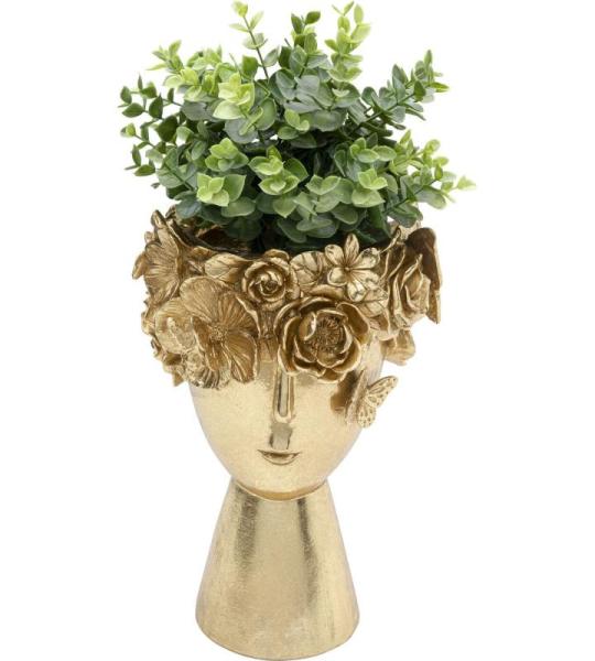 Design decoratieve vaas Flowercrown, bloemenvaas, tafelvaas, goud, artikelhoogte 20 cm