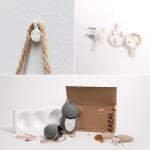 Wandvazen -Ellie- | hangende keramische bloempotten 3-delig | wanddecoratie voor kamer, balkon en tuin | grijs (mat)