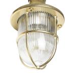 Santorin Buitenwandlamp, messing, glas, helder, IP64, balkon, terras, diameter: 22 cm, E27 tot 20 W, maritieme lantaarn, rustieke outdoor wandlamp