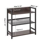 3-laags kruidenrek - Industrieel aanrechtblad, organizer voor desktopopslag, staand kruidenrek voor aanrecht, keuken, kantoor, woonkamer, grijs TLJ021G