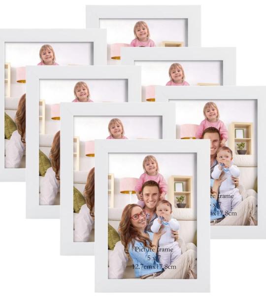 7 stuks fotolijsten set 13 x 18 cm voor 18 x 13 foto's en afbeeldingen, moderne witte fotolijsten collage, wand- of tafelstandaard - cadeau vriend
