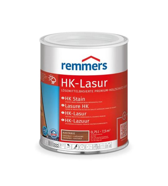 HK-Lazuur kastanje, 0,75 liter, decoratieve, oplosmiddelhoudende premium hout voor buiten, 3-voudige houtbescherming met impregnering + grondering + , houtbescherming tegen vocht