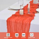 Tafelloper, 6 stuks, oranje, 55 x 300 cm, rustieke gaas, boho-tafelloper, kaasdoek, Cheesecloth, bruiloft, tafelkleed voor bruiloftsfeest, bruidsfeest, tafeldecoratie