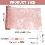 1 rol tafelloper roze 30 cm x 20 m tafelloper met coating glanzend roze tafelkleden bruiloft decoratiestof polyester tafeldecoratie tafelloper met 2 gekleurde linten