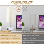 Set van 2 bedlampjes, touch dimbaar, met oplaadfunctie, tafellamp, 3-weg, dimbaar, met 2 USB-poorten, tafellamp E27, wit, incl. warmwitte lamp voor cadeau, slaapkamer, woonkamer, k