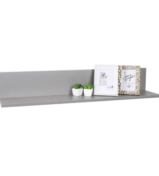 Wandrek 98 x 19 x 19 cm, grijs, spaanplaat van hout, hangrek WM052-PL, wandrek, boekenrek, fotorek, keukenrek, hangend wandplank, zwevend rek