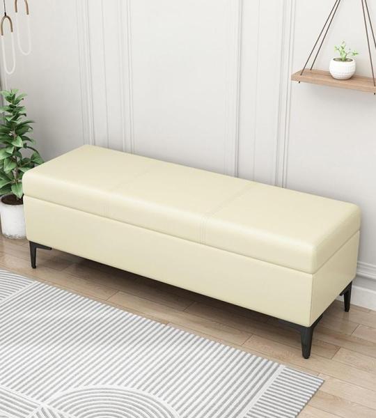 Faux lederen opslag Ottomaanse Bank voor Slaapkamer met Toy Box Organizer en Salontafel Extra Lange Gestoffeerde Bank met 300 lbs Ondersteuning