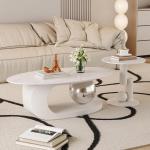 Luxuriöser Marmor-Couchtisch mit goldfarbener Metallhalterung, Stein-Arbeitsplatte und elegantem Design, leicht zu reinigen und einzigartiges Design