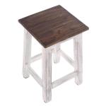 RUSTIC HOUTEN ZITKRUK MADERO | 48x30x30 cm (HxBxD), gerecycled hout | houten kruk | Kleur: 05 wit-naturel