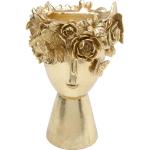 Design decoratieve vaas Flowercrown, bloemenvaas, tafelvaas, goud, artikelhoogte 20 cm