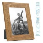 Set van 2 fotolijsten 15x15 cm strandhuis grijs rustiek massief hout met glasplaat incl. accessoires/fotolijst