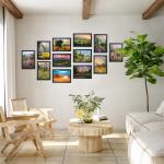 7 stuks zwarte fotolijsten DIN A4 set voor 21 x 29,7 cm foto's en afbeeldingen, collage om op te hangen, voor wand- of tafelstandaard